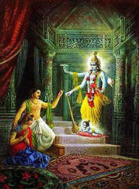 The birth of Lord Krishna in Kamsa s prison The birth of Lord Krishna in Kamsa s prison